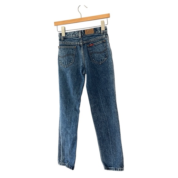 Vintage 90s Lee Kids Jeans Acid Wash Denim Cotton Made in USA Size 12 Reg - Picture 3 of 9